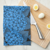 Linge De Cuisine Hydrangée bleue (Quart Plié)