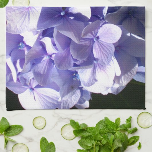 Linge De Cuisine Hydrangée violette (Plié)