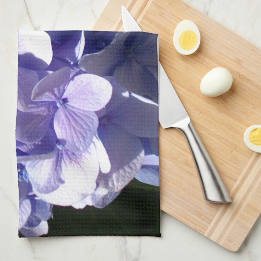 Linge De Cuisine Hydrangée violette (Quart Plié)