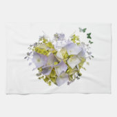 Linge De Cuisine Hydrangées dans une coupe de coeur (Horizontal)