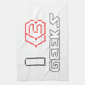 Linge De Cuisine I Heart Geek ASCII ART (Vertical)