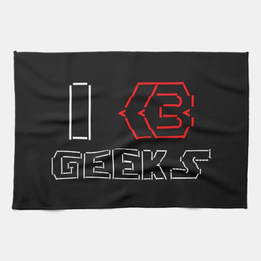 Linge De Cuisine I Heart Geek ASCII ART (Horizontal)