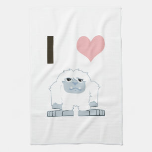 Linge De Cuisine I Heart Yeti mignon Cartoon Monster des neiges