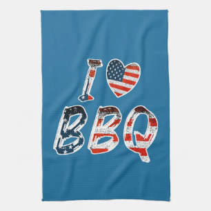 Linge De Cuisine I Love BBQ, American Patriotic