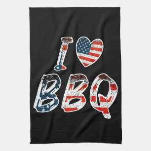 Linge De Cuisine I Love BBQ, American Patriotic