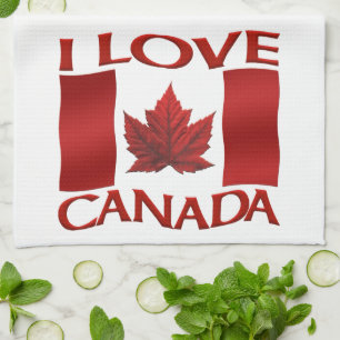 Linge De Cuisine I Love Canada Souvenir Towel Canada Tea Towel Gift