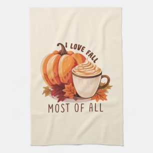 Linge De Cuisine I Love Fall - Citrouille et Citrouille Spice Latte