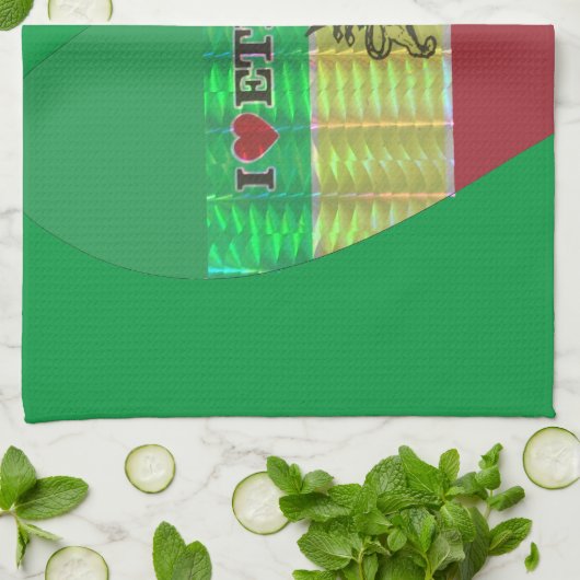 Linge De Cuisine I Love Heart Ethiopie : Drapeau Art Motif (Plié)