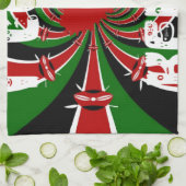 Linge De Cuisine I Love Heart Kenya : Dynamic Flag Art (Plié)