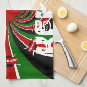 Linge De Cuisine I Love Heart Kenya : Dynamic Flag Art (Quart Plié)
