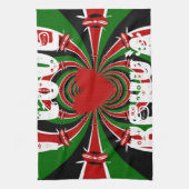 Linge De Cuisine I Love Heart Kenya : Dynamic Flag Art (Vertical)