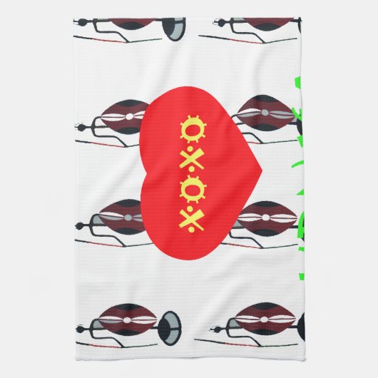 Linge De Cuisine I Love Kenya Massai Art Print (Vertical)