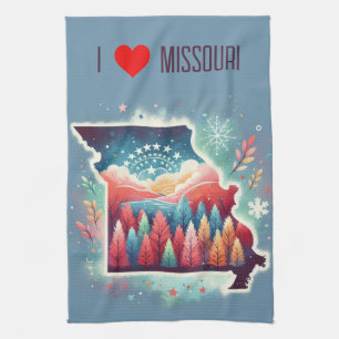 Linge De Cuisine I Love Missouri Noël hiver