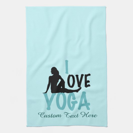 Linge De Cuisine I Love Yoga Custom Turquoise (Vertical)