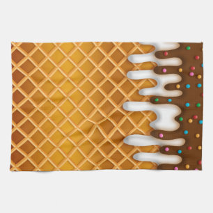 Linge De Cuisine Ice Cream Drip Gaufle Cone Chocolate And Vanilla