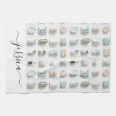 Linge De Cuisine Icônes de cuisine mignonnes Nom du script motif (Horizontal)