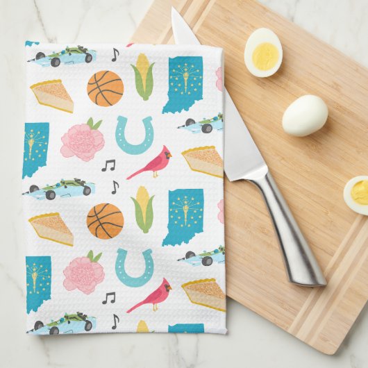 Linge De Cuisine Icônes Indiana (Quart Plié)