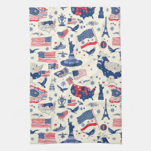 Linge De Cuisine Icônes patriotiques - Statue de la Liberté, Drapea