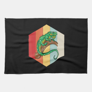 Linge De Cuisine Iguana Illustration Propriétaire Lover Cadeau Igua