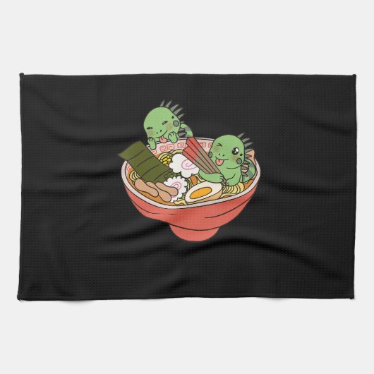 Linge De Cuisine Iguana Kawaii Ramen Funny Cadeau pour animaux dome (Horizontal)