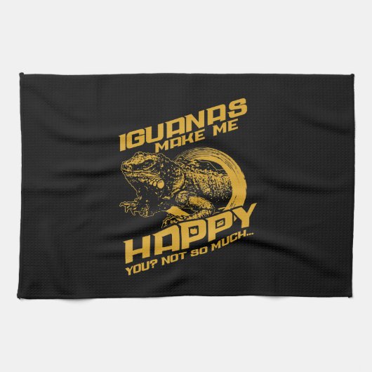 Linge De Cuisine Iguana Make Me Happy Your Not (Horizontal)