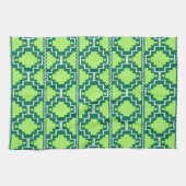 Linge De Cuisine Ikat Aztec Motif - Forêt et chaux vert (Horizontal)