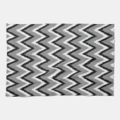 Linge De Cuisine Ikat Chevron Gris / Gris, Noir & Blanc (Horizontal)