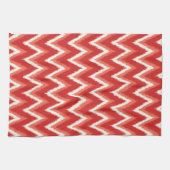 Linge De Cuisine Ikat Chevron Stripes - Rust Orange et Blanc (Horizontal)