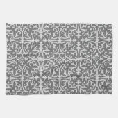 Linge De Cuisine Ikat damask pattern - gris clair et gris moyen (Horizontal)