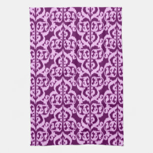 Linge De Cuisine Ikat Moorish Damask - violet et orchidée