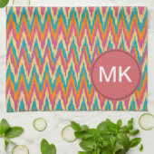 Linge De Cuisine iKat Zigzag Design Couleurs d'épices (Plié)