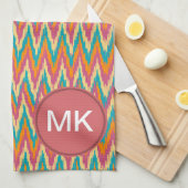 Linge De Cuisine iKat Zigzag Design Couleurs d'épices (Quart Plié)