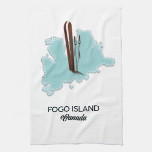 Linge De Cuisine île de Fogo carte du Canada affiche
