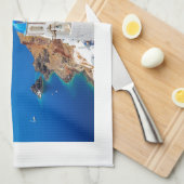 Linge De Cuisine Île de Santorini - caldeira, Grèce (Quart Plié)