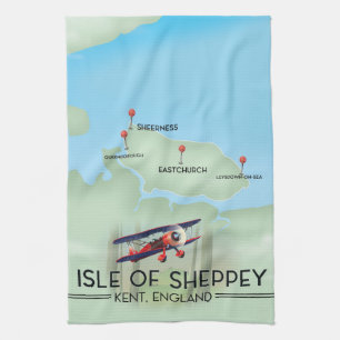 Linge De Cuisine île de Sheppey Kent Angleterre affiche de voyage