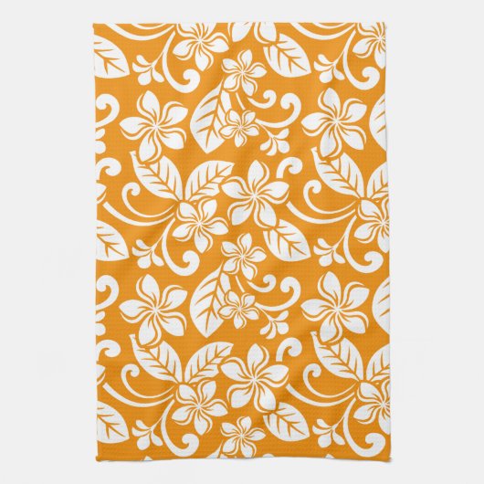 LINGE DE CUISINE ÎLE PLUMERIA (ORANGE) (Vertical)