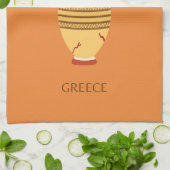 Linge De Cuisine Îles grecques, Grèce, Voyage, Preppy, Orange (Plié)