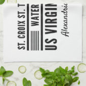 Linge De Cuisine Iles Vierges US USVI Caraïbes Personnaliser le nom (Plié)