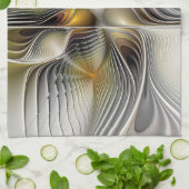 Linge De Cuisine Illusion d'optique abstrait 3D fractal avec profon (Plié)