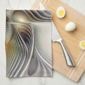 Linge De Cuisine Illusion d'optique abstrait 3D fractal avec profon (Quart Plié)