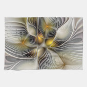 Linge De Cuisine Illusion Optique Abstrait 3D Fractal Avec Profonde (Horizontal)