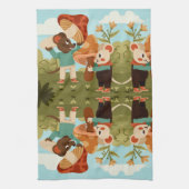 Linge De Cuisine Illustrated picnic scene with animals (Vertical)