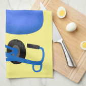 Linge De Cuisine Illustration amusante du mélangeur de ciment bleu (Quart Plié)