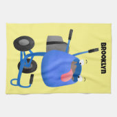 Linge De Cuisine Illustration amusante du mélangeur de ciment bleu (Horizontal)