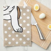 Linge De Cuisine Illustration anglaise mignonne de bouledogue (Quart Plié)