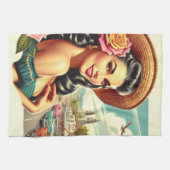 Linge De Cuisine Illustration Beauté Vintage femme (Horizontal)