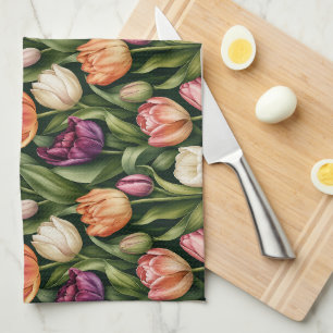Linge De Cuisine Illustration botanique de tulipe raffinée