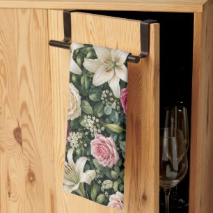 Linge De Cuisine Illustration botanique florale de magnolia luxuria