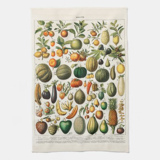 Linge De Cuisine Illustration botanique vintage des fruits (Vertical)