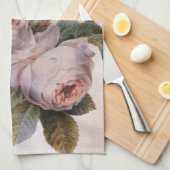 Linge De Cuisine Illustration botanique vintage, rose rose (Quart Plié)